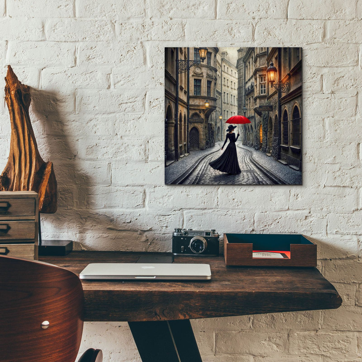 Evening Walk In Town by Rey Klimt - 12x12 acrylic wall art in a room