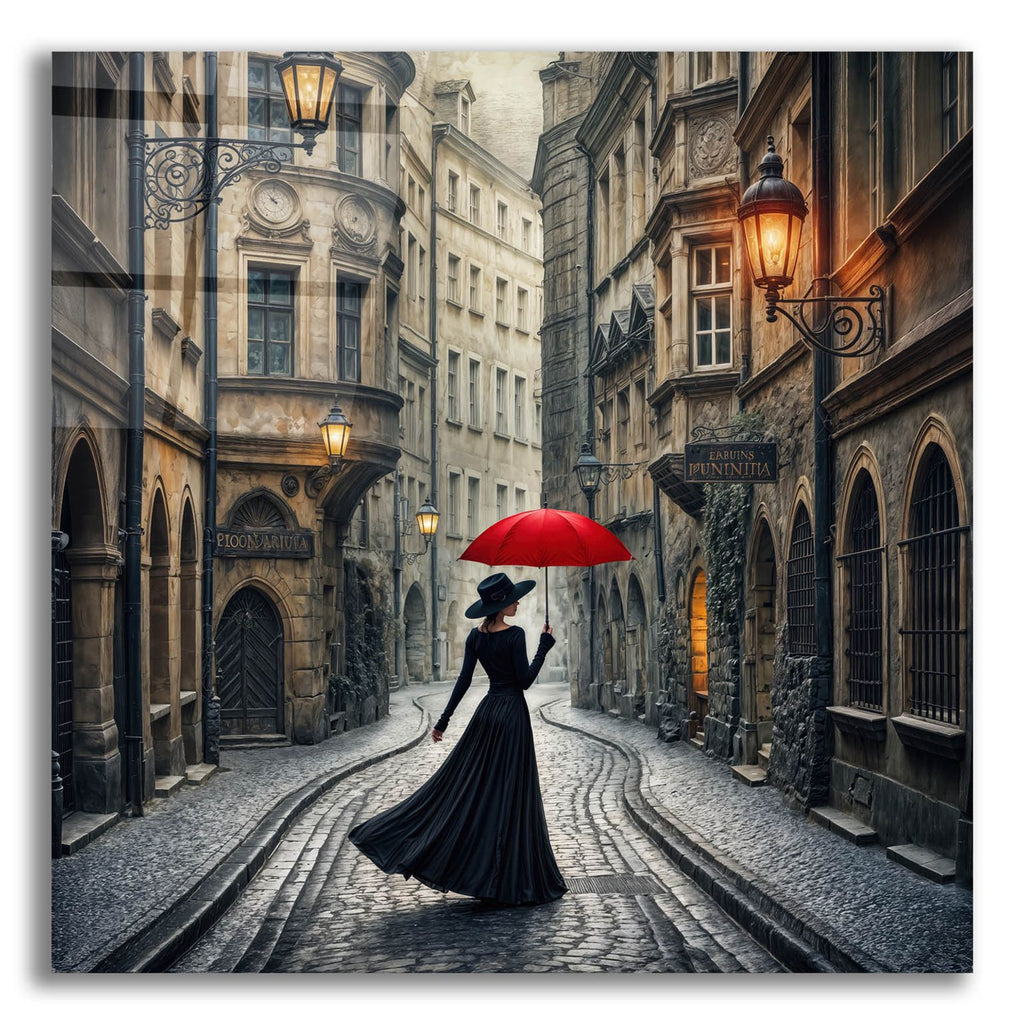 Evening Walk In Town by Rey Klimt acrylic glass wall art