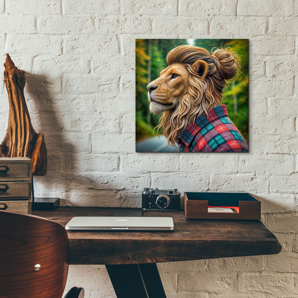 Everyday Lion by Rey Klimt - 12x12 acrylic wall art in a room