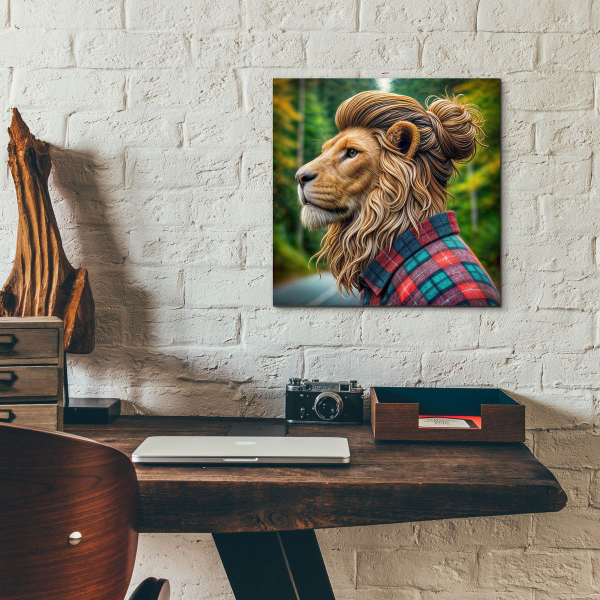 Everyday Lion by Rey Klimt - 12x12 acrylic wall art in a room