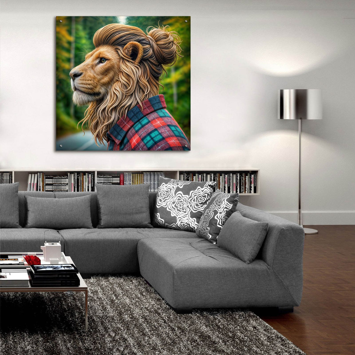 Everyday Lion by Rey Klimt - 36x36 acrylic wall art in a room