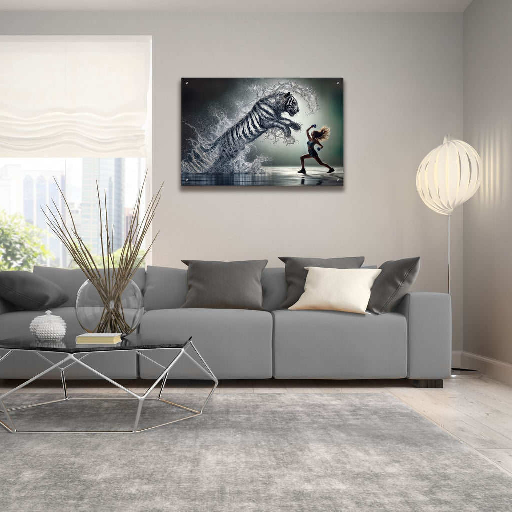 Fight by Rey Klimt - 36x24 acrylic wall art in a room