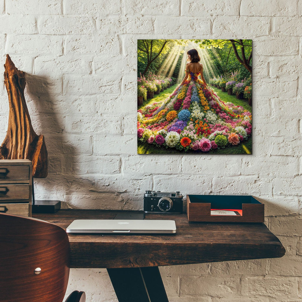 Flower Dress by Rey Klimt - 12x12 acrylic wall art in a room