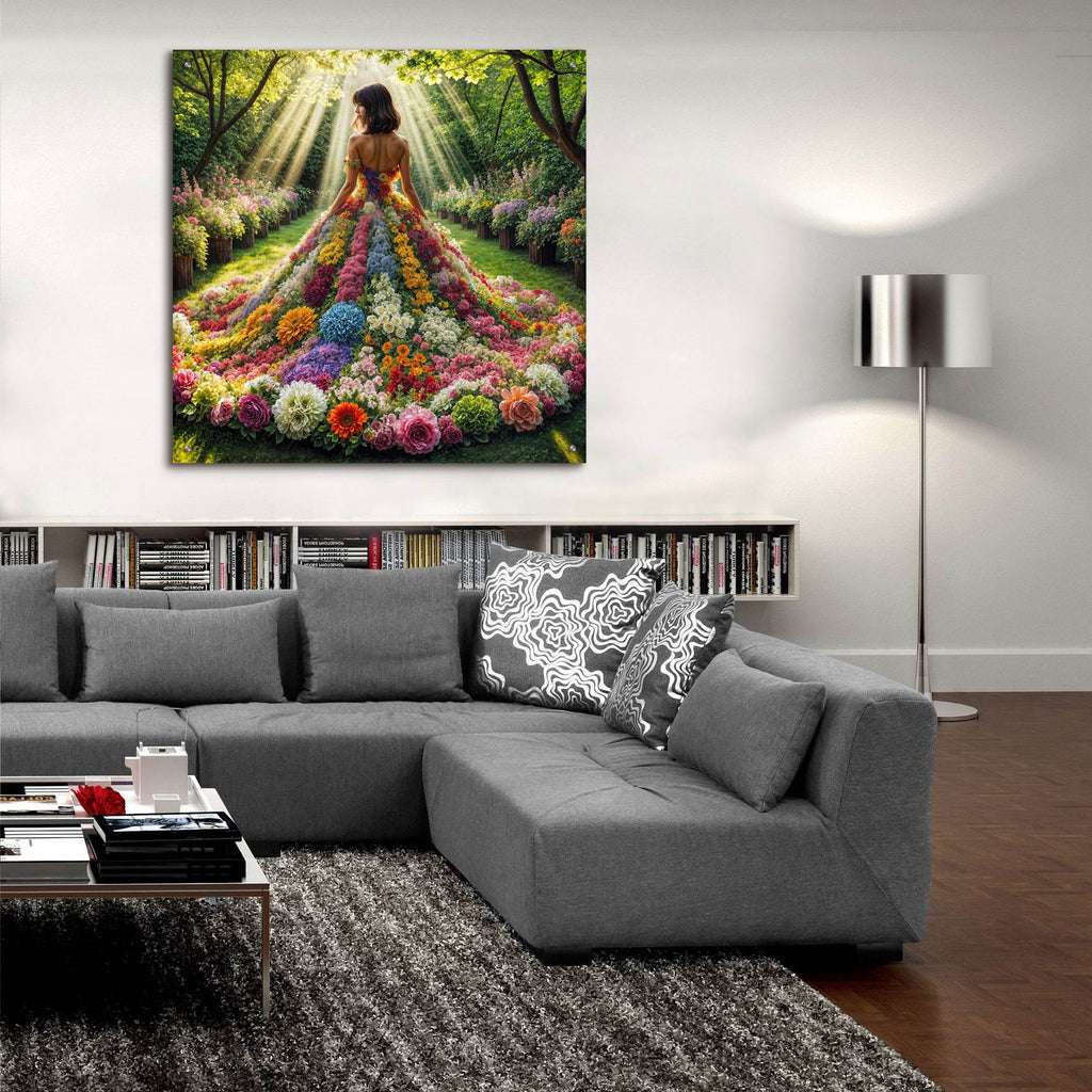 Flower Dress by Rey Klimt - 36x36 acrylic wall art in a room