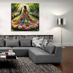 Flower Dress by Rey Klimt - 36x36 acrylic wall art in a room