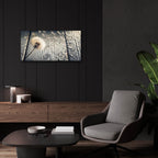 Flying Dandelion Weathered Wood by Rey Klimt - 24x12 acrylic wall art in a room