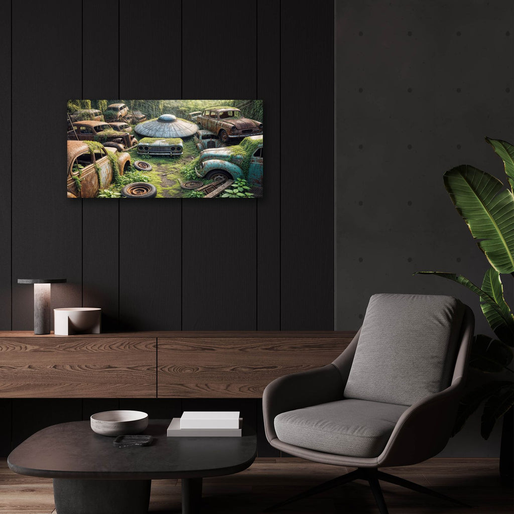 Forgotten Rides by Rey Klimt - 24x12 acrylic wall art in a room