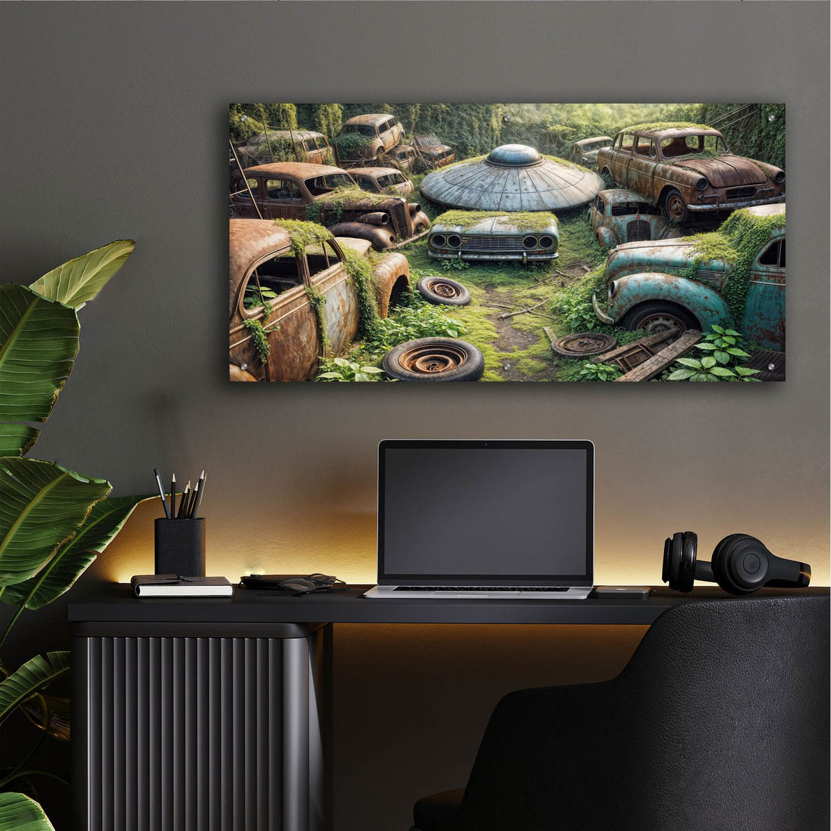 Forgotten Rides by Rey Klimt - 48x24 acrylic wall art in a room