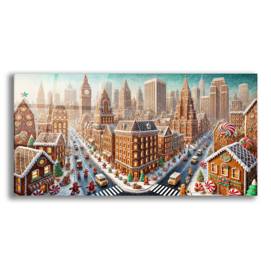 Gingerbread City by Rey Klimt acrylic glass wall art
