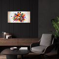 Giraffe Paint Splashes by Rey Klimt - 24x12 acrylic wall art in a room