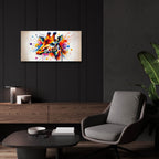 Giraffe Paint Splashes by Rey Klimt - 24x12 acrylic wall art in a room