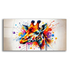 Giraffe Paint Splashes by Rey Klimt acrylic glass wall art