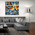 Lighthouse Abstract by Rey Klimt - 36x36 acrylic wall art in a room