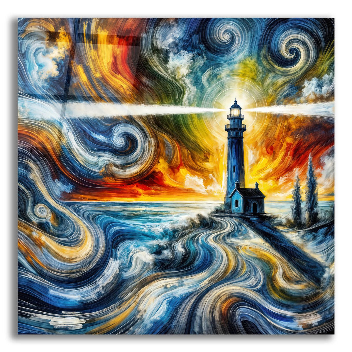 Lighthouse Abstract by Rey Klimt acrylic glass wall art