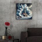 Lighthouse In Storm by Rey Klimt - 24x24 acrylic wall art in a room