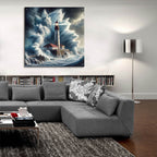 Lighthouse In Storm by Rey Klimt - 36x36 acrylic wall art in a room
