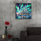 Magical Castle Under Northern Lights by Rey Klimt - 24x24 acrylic wall art in a room