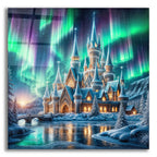 Magical Castle Under Northern Lights by Rey Klimt acrylic glass wall art