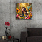 Mermaid In Flowers by Rey Klimt - 24x24 acrylic wall art in a room