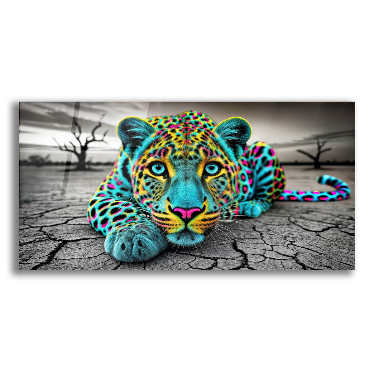 Neon Leopard by Rey Klimt acrylic glass wall art