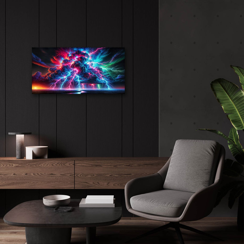 Neon Thunder by Rey Klimt - 24x12 acrylic wall art in a room