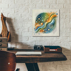 Planetary Abstract by Rey Klimt - 12x12 acrylic wall art in a room