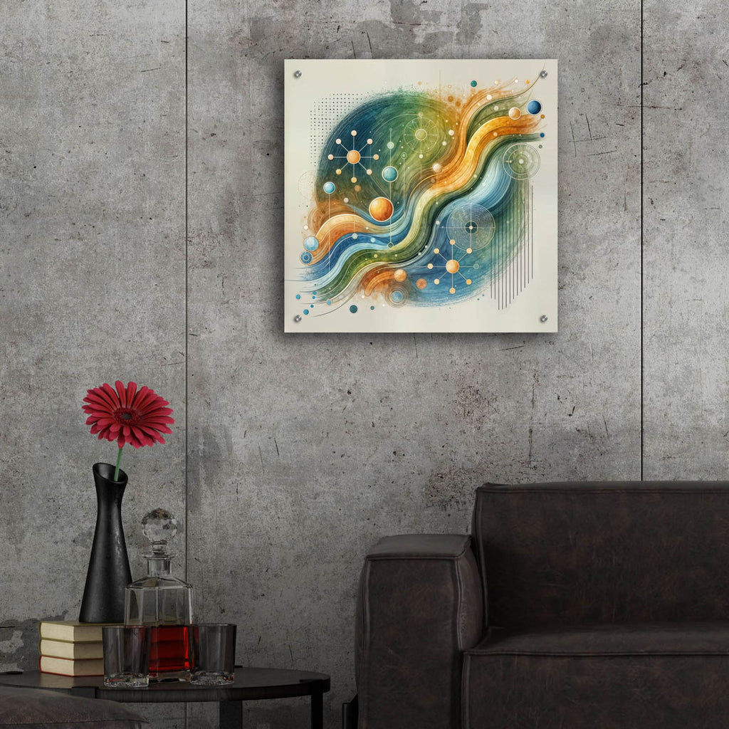Planetary Abstract by Rey Klimt - 24x24 acrylic wall art in a room
