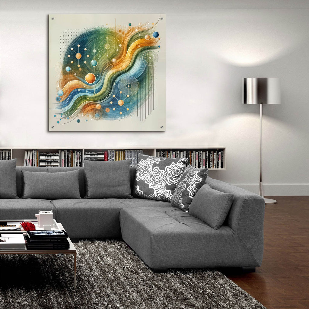 Planetary Abstract by Rey Klimt - 36x36 acrylic wall art in a room