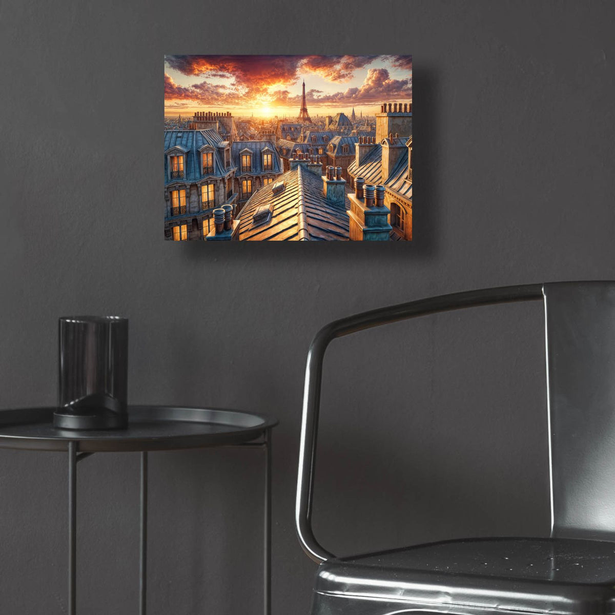 Rooftops Of Paris by Rey Klimt - 16x12 acrylic wall art in a room