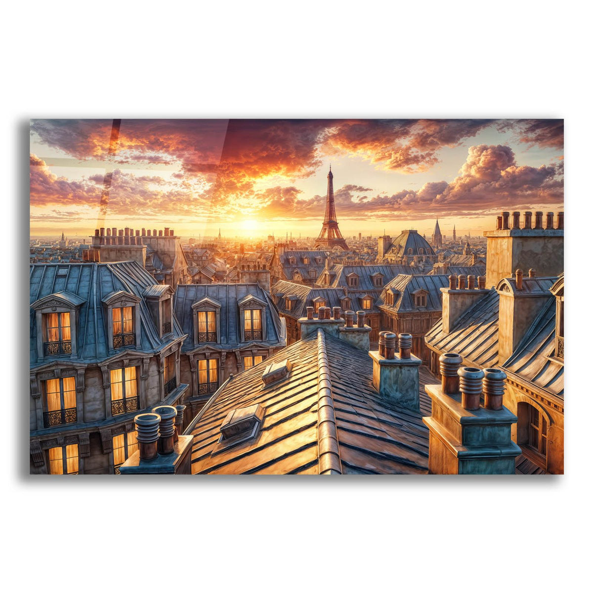 Rooftops Of Paris by Rey Klimt acrylic glass wall art