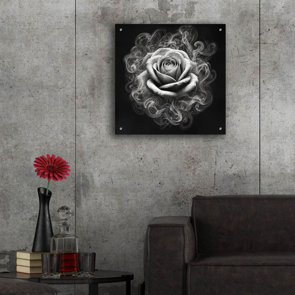 Rose & Smoke by Rey Klimt - 24x24 acrylic wall art in a room