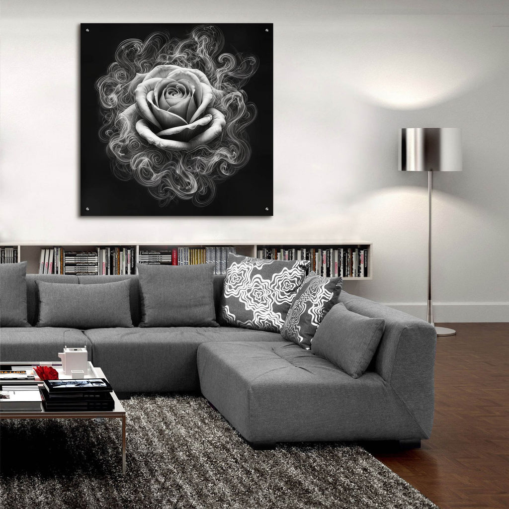 Rose & Smoke by Rey Klimt - 36x36 acrylic wall art in a room