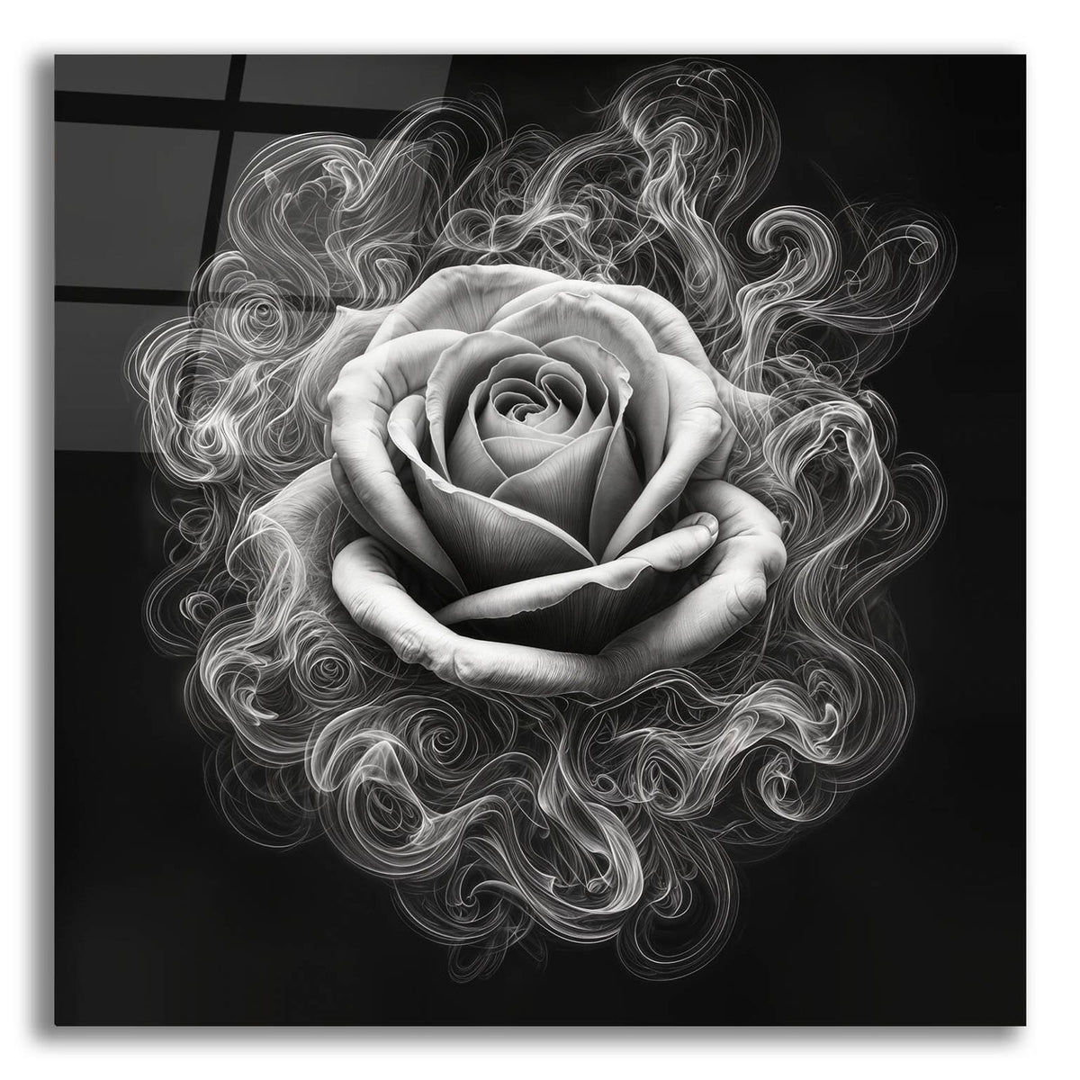 Rose & Smoke by Rey Klimt acrylic glass wall art