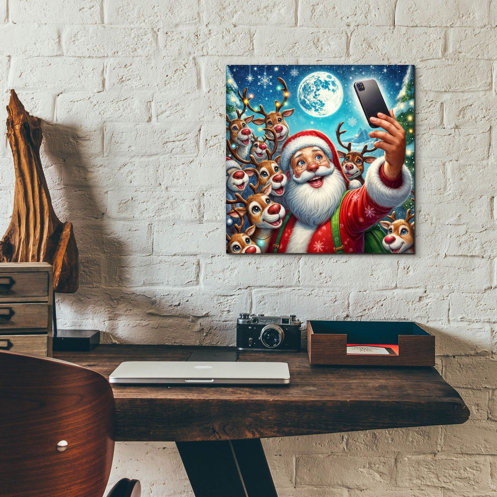Santa Selfie by Rey Klimt - 12x12 acrylic wall art in a room