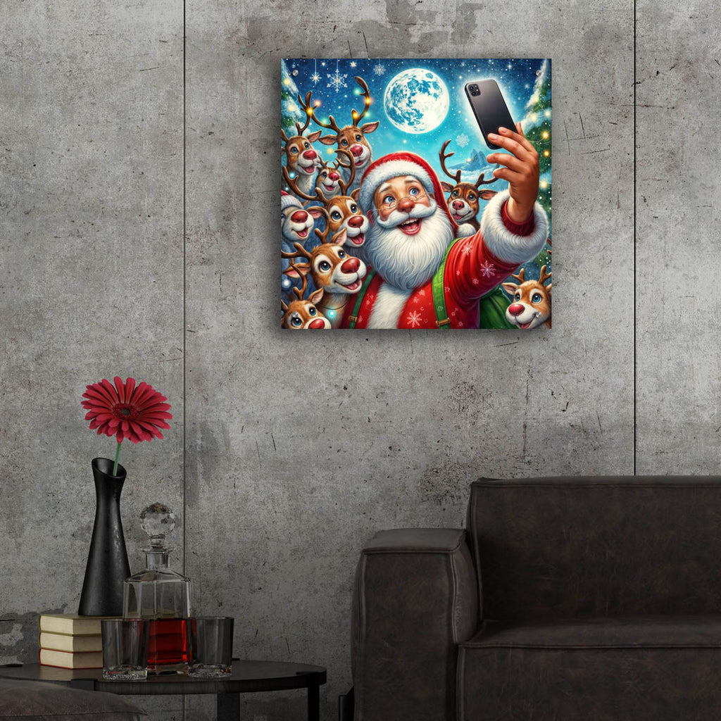 Santa Selfie by Rey Klimt - 24x24 acrylic wall art in a room