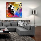 Sax Player by Rey Klimt - 36x36 acrylic wall art in a room