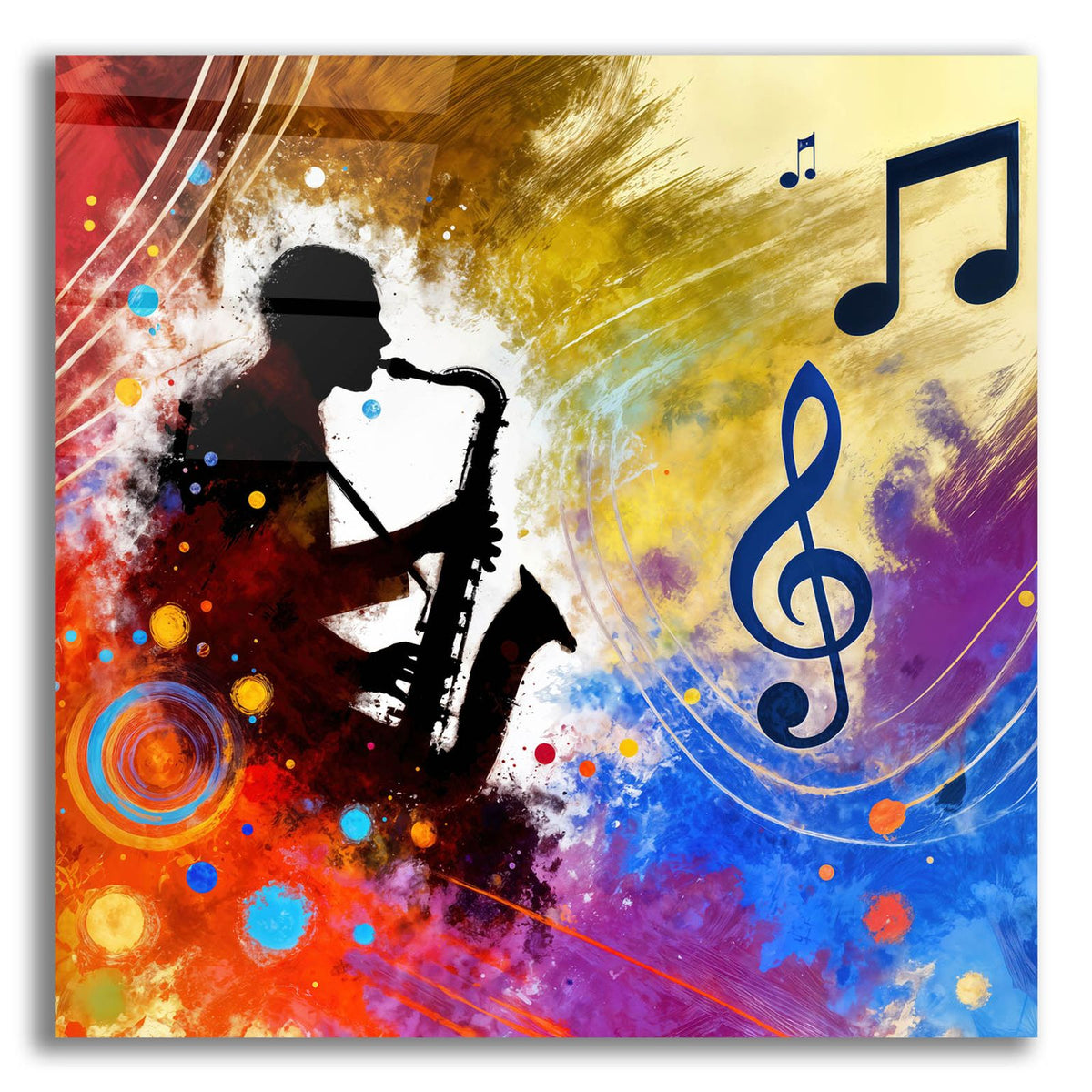Sax Player by Rey Klimt acrylic glass wall art