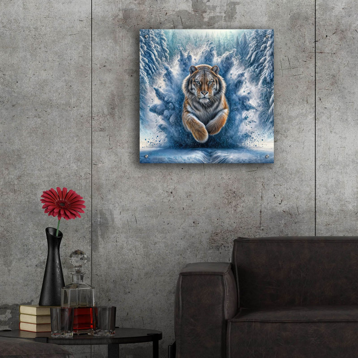 Siberian Tiger by Rey Klimt - 24x24 acrylic wall art in a room