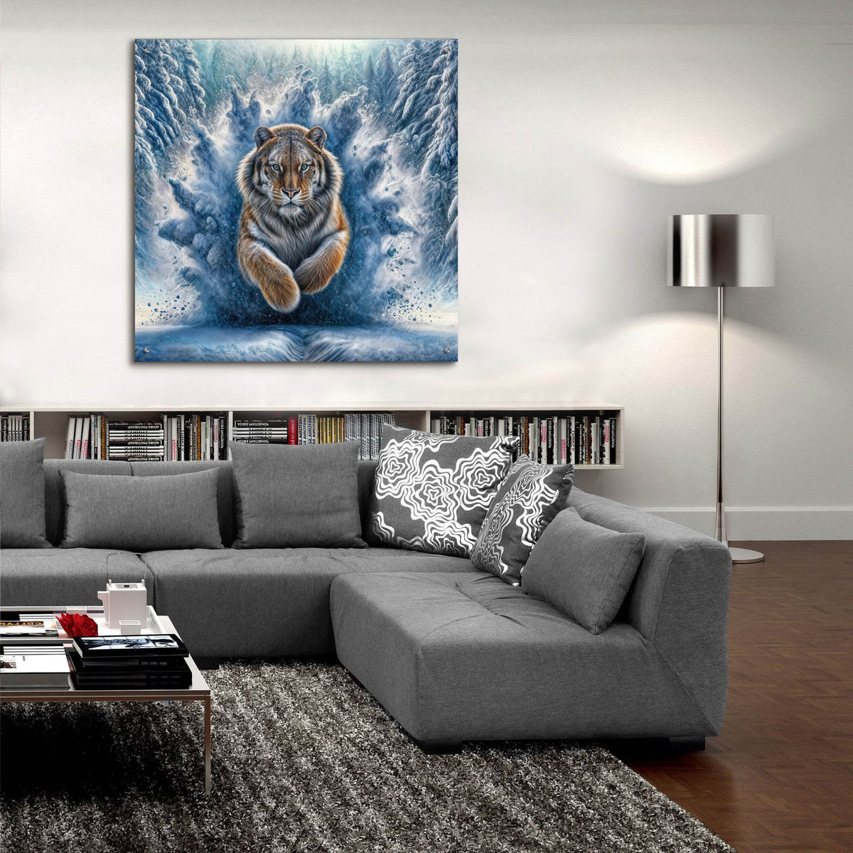 Siberian Tiger by Rey Klimt - 36x36 acrylic wall art in a room