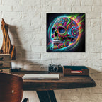 Skull Graffiti by Rey Klimt - 12x12 acrylic wall art in a room