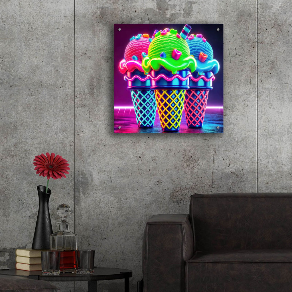 Vibrant Ice Cream by Rey Klimt - 24x24 acrylic wall art in a room