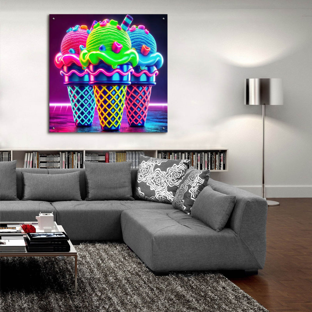 Vibrant Ice Cream by Rey Klimt - 36x36 acrylic wall art in a room