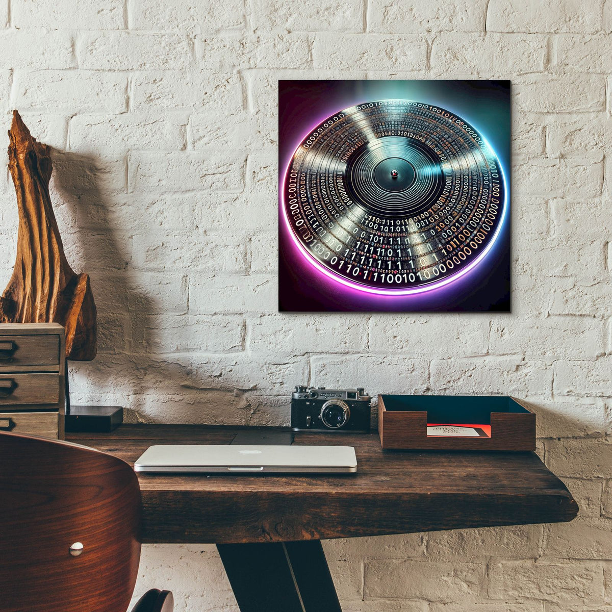 Vinyl Going Digital by Rey Klimt - 12x12 acrylic wall art in a room