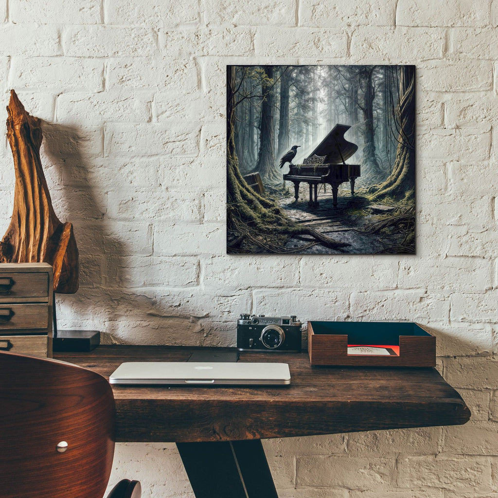 When Music Stops by Rey Klimt - 12x12 acrylic wall art in a room