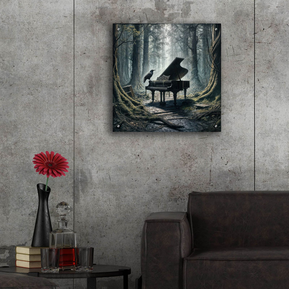 When Music Stops by Rey Klimt - 24x24 acrylic wall art in a room