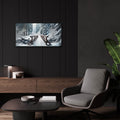 Wooden Bridge In Snow Over River, Winter by Rey Klimt - 24x12 acrylic wall art in a room