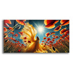 Yellow Dress In Poppie Fields by Rey Klimt acrylic glass wall art