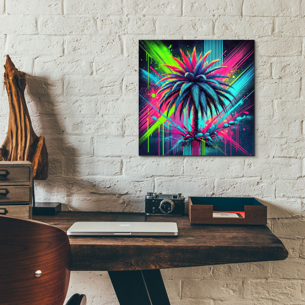Palm Tree Abstract 2 by Rey Klimt - 12x12 acrylic wall art in a room