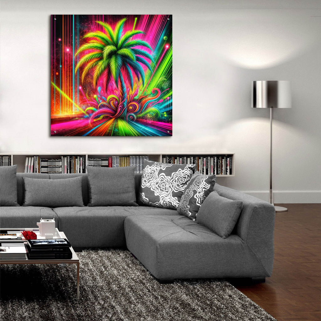 Palm Tree Abstract 1 by Rey Klimt - 36x36 acrylic wall art in a room