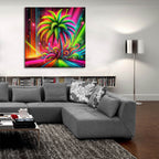 Palm Tree Abstract 1 by Rey Klimt - 36x36 acrylic wall art in a room